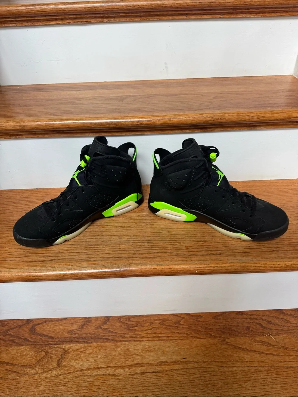 Jordan High-Top Sneakers in Black with Neon Green Jumpman